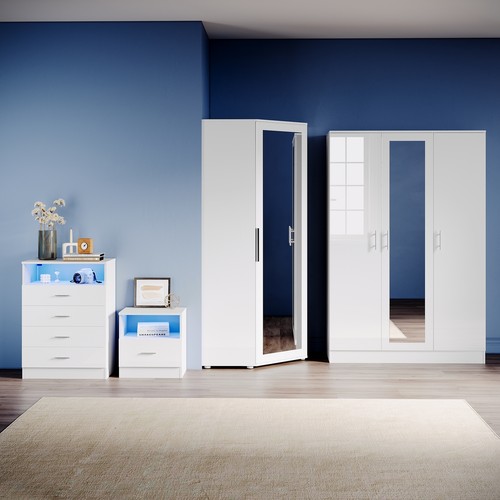 High gloss wardrobe rgb - high, led