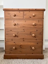Solid Pine Chest of 5 Drawers